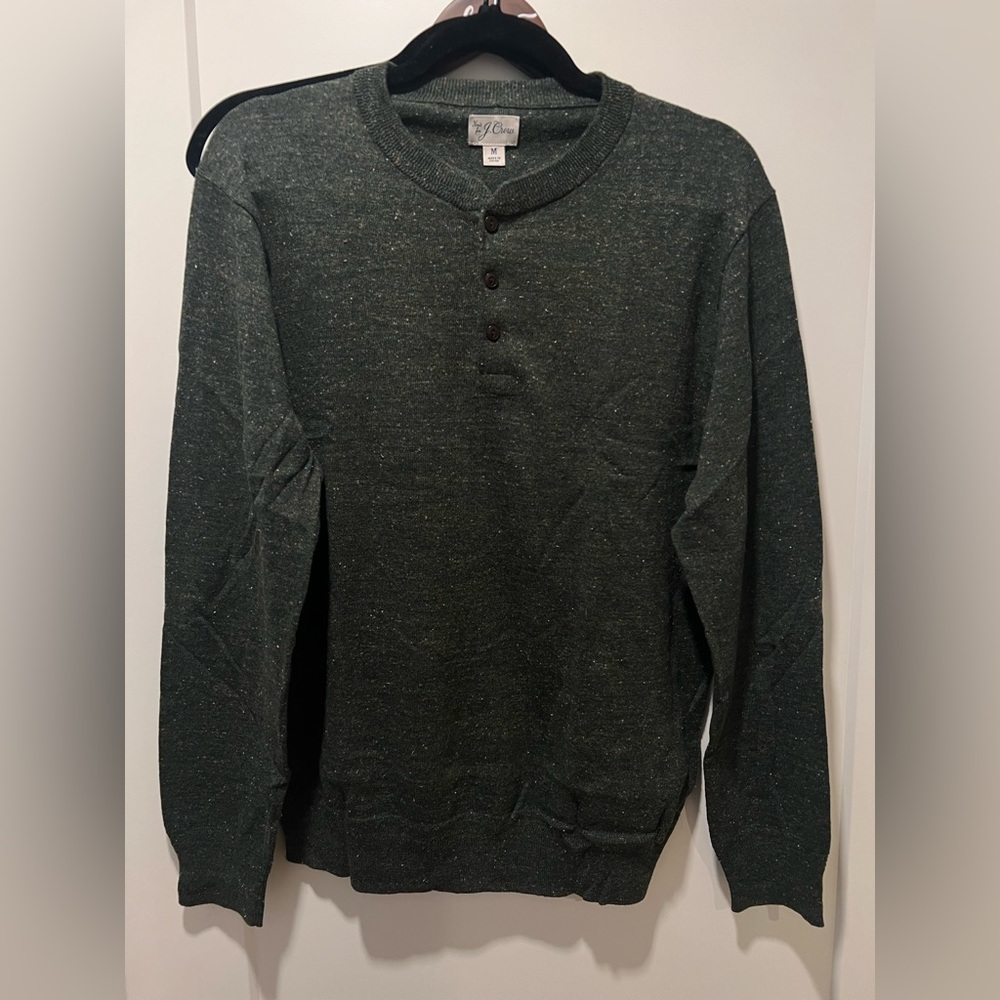 J. Crew Cotton-silk Donegal tweed henley sweater